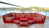 8 Thickness U Sofa Set, Floor Cushions, Handmade Arabic Sofa, Majlis Sofa Set